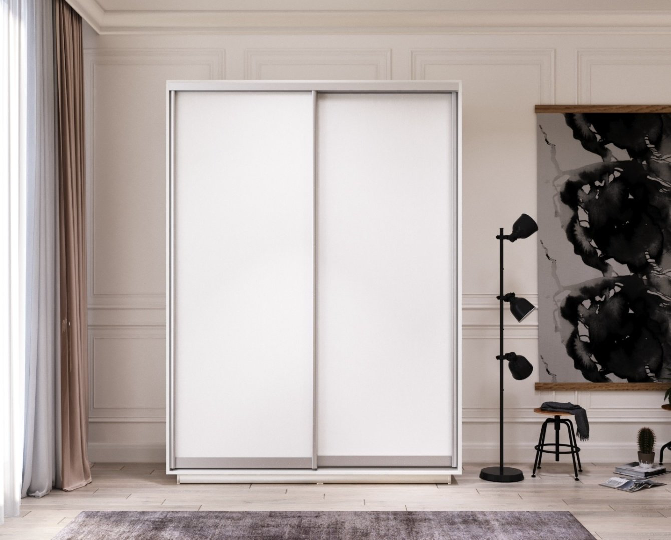 Шкаф-купе Мебель Азии Хан-тенгри М 2Д, 160x220х60 см, белый купить,NaN