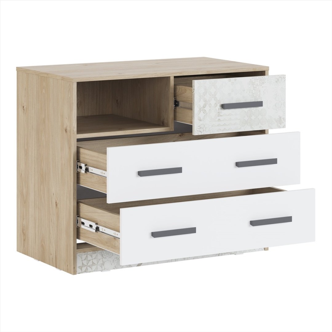 Комод Гербор Алиса 1001464, 90x50x75.4, ЛДСП, белый, бежевый - ForteMarket Комод Гербор Алиса 1001464, 90x50x75.4, ЛДСП, белый, бежевый купить,0