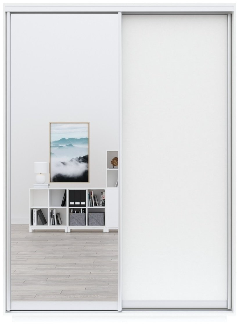 Шкаф-купе Мебель Азии Хан-тенгри М 2Д1З, 160x220х60 см, белый купить,NaN