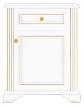 Комод Гербор 65.5x35x93.5 см, ЛДСП, МДФ, Вайт 1D1S -Ясень