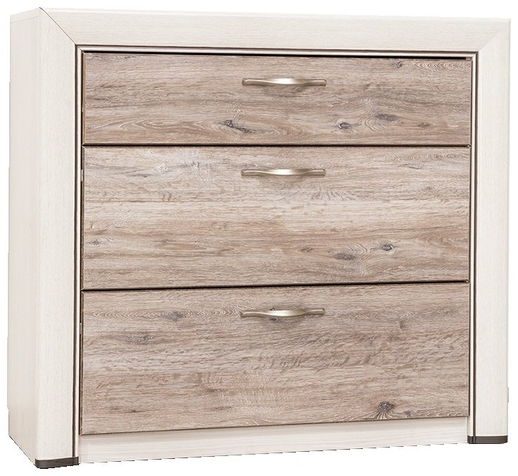 Комод ANREX Оливия 3S, 96x36.3x87 см, белый, коричневый