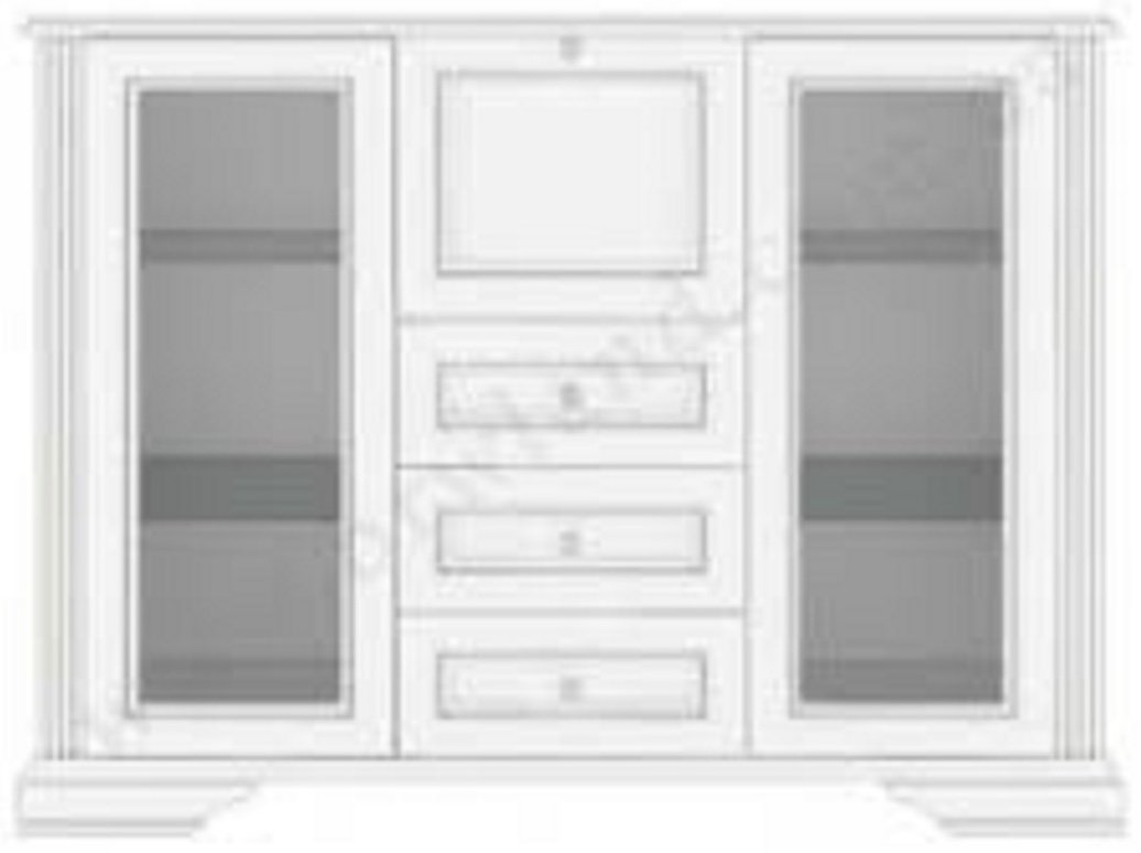 Комод Loftwood 161x45x119.5 см, ЛДСП, стекло, Вайт 2w3s1b