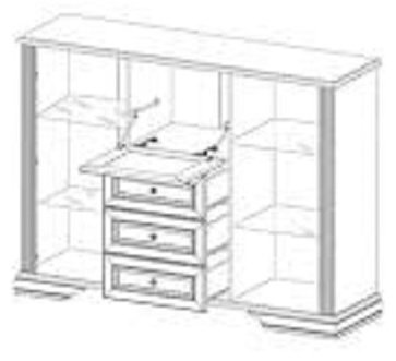 Комод Loftwood 161x45x119.5 см, ЛДСП, стекло, Вайт 2w3s1b купить,NaN