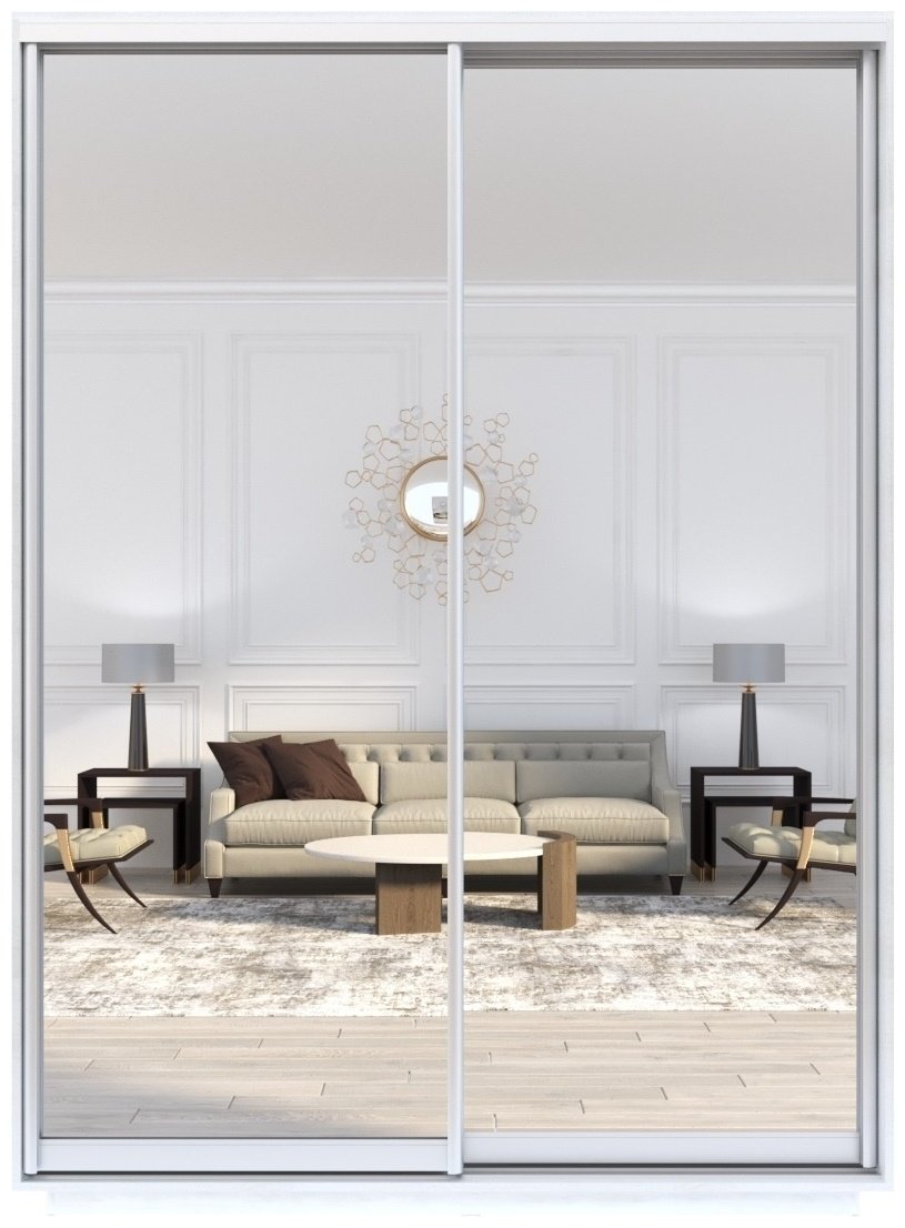 Шкаф-купе Мебель Азии Хан-тенгри М 2Д2З, 160x220х60 см, белый купить,NaN