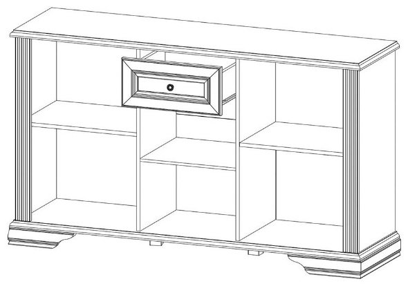 Гербор 161x44.5x93 см, ЛДСП, МДФ, Вайт 3D1S-Ясень купить,NaN