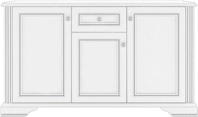 Гербор 161x44.5x93 см, ЛДСП, МДФ, Вайт 3D1S Серебряная купить,NaN