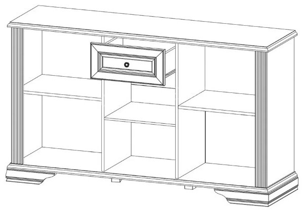 Гербор 161x44.5x93 см, ЛДСП, МДФ, Вайт 3D1S Серебряная купить,0