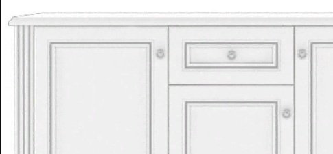 Гербор 161x44.5x93 см, ЛДСП, МДФ, Вайт 3D1S Серебряная купить,NaN