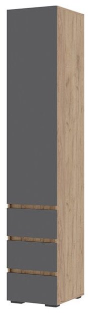 Шкаф-пенал Стендмебель ПН 03, 40x210х46 см, серый, светло-коричневый