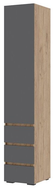 Шкаф-пенал Стендмебель ПН 03, 40x210х46 см, серый, светло-коричневый купить,NaN