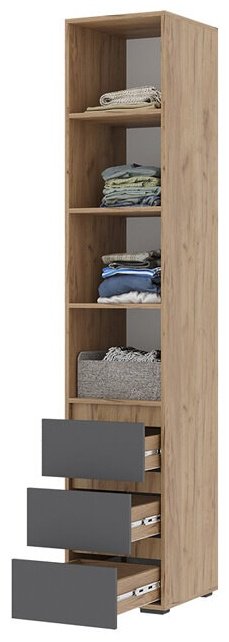 Шкаф-пенал Стендмебель ПН 03, 40x210х46 см, серый, светло-коричневый - ForteMarket Шкаф-пенал Стендмебель ПН 03, 40x210х46 см, серый, светло-коричневый купить,0