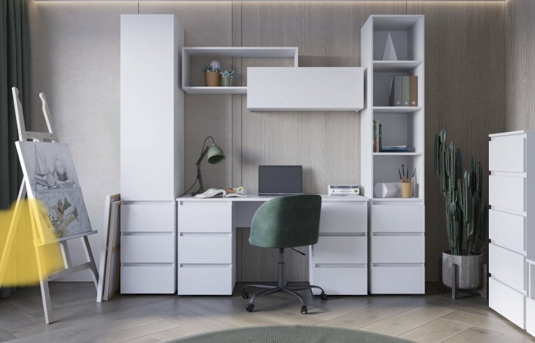 Модуль для гардероба Стендмебель Хелен, 40x210х46 см, белый - ForteMarket Модуль для гардероба Стендмебель Хелен, 40x210х46 см, белый купить,0