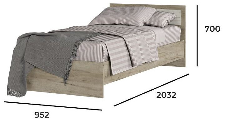 Кровать Стендмебель Гармония 90x200см коричневый купить,NaN