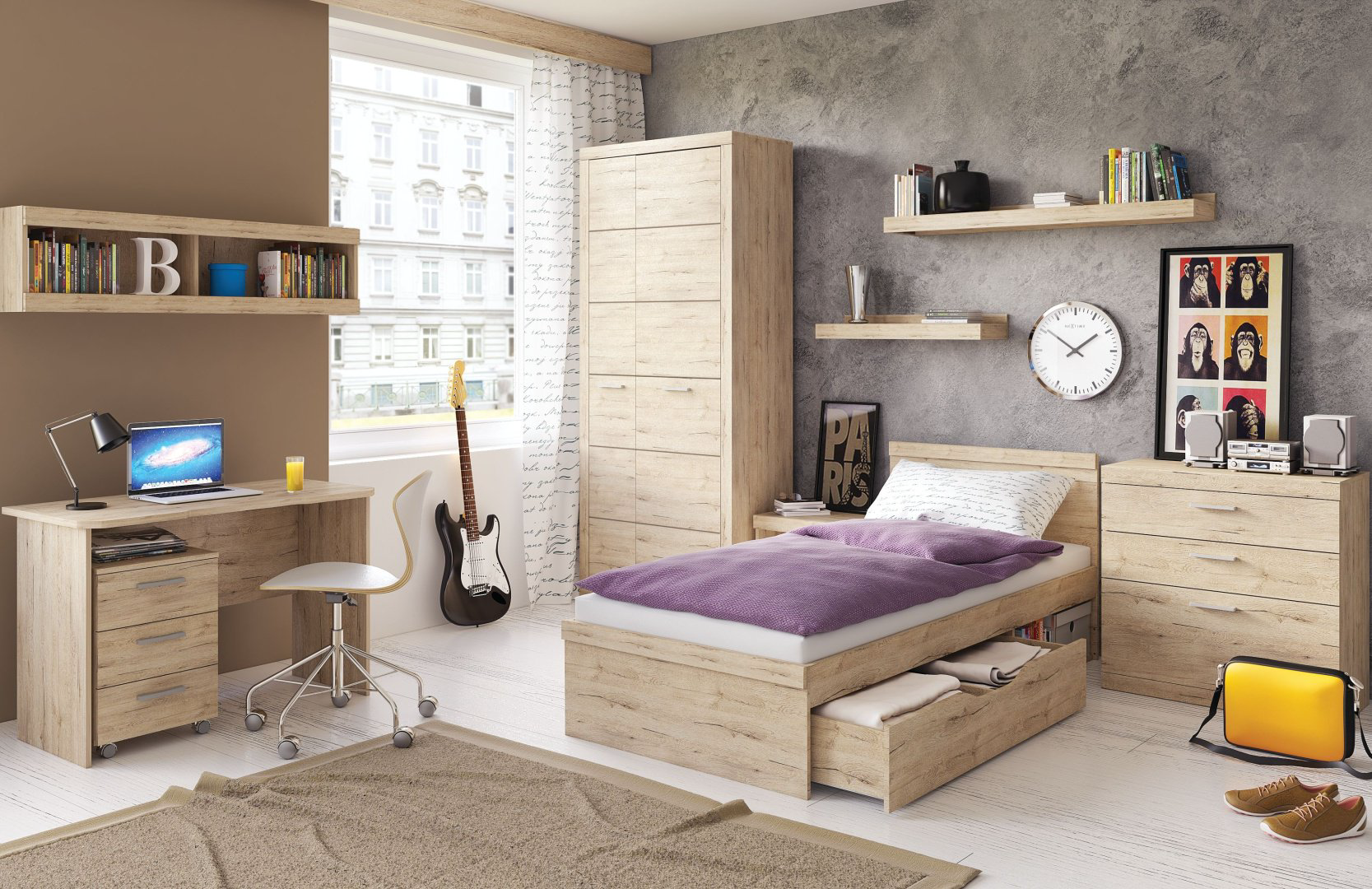 Комод Anrex Оскар 3S 80x40x81см коричневый купить,NaN