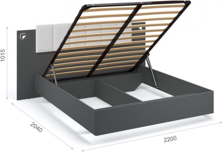 Кровать Imperial Мишель 200x160х101.5см бело-серый купить,NaN