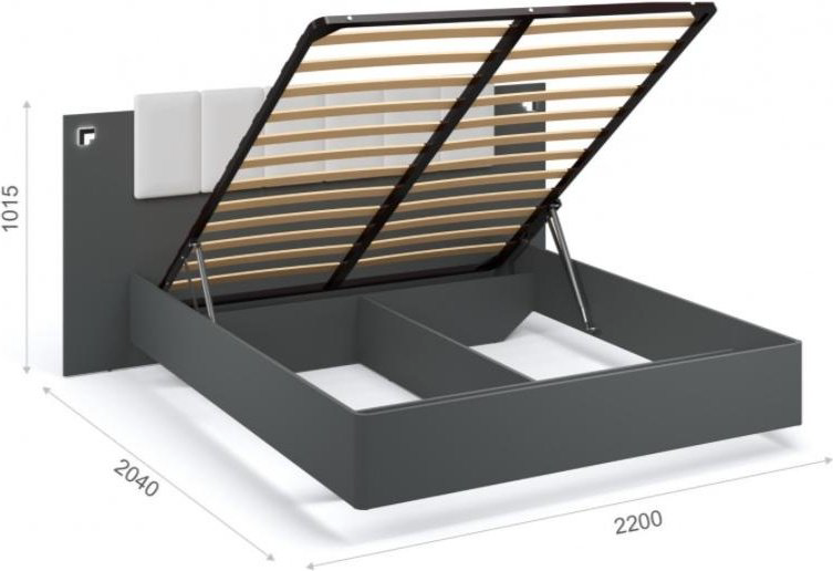 Кровать Imperial Мишель 200x160х101.5см бело-серый купить,NaN