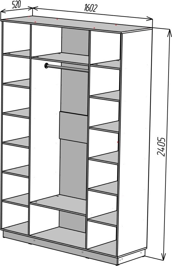 Распашной шкаф Мебель Азии Стоунхендж 4Д, 160.2x240.5х52 см, коричневый - ForteMarket Распашной шкаф Мебель Азии Стоунхендж 4Д, 160.2x240.5х52 см, коричневый купить,0
