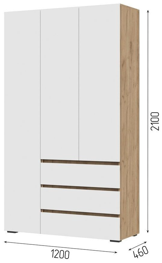 Распашной шкаф Стендмебель 624 Хелен, 120x210х46 см, белый, коричневый купить,NaN