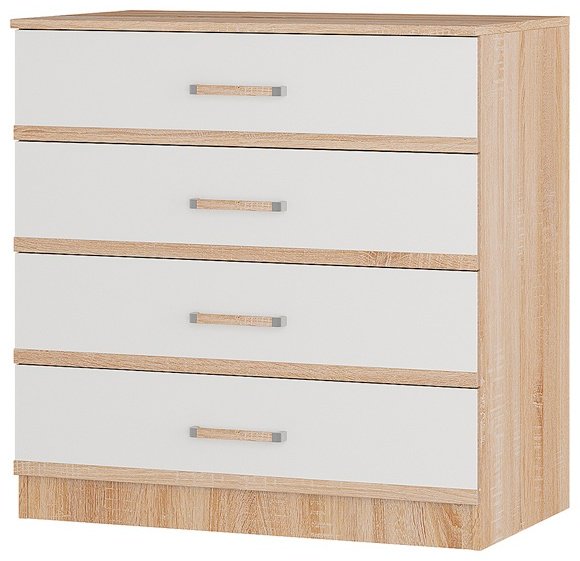 Комод BTS Сакура, 85x50x86.6, ЛДСП, белый, бежевый