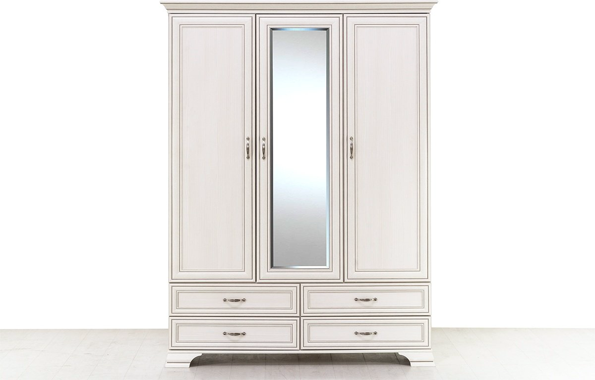 Распашной шкаф ANREX Тиффани 3D4S Z, 159x212х62 см, бежевый купить,NaN