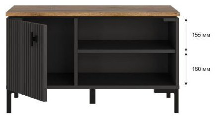 Комод BUGA, 85x41x50 см, черный, коричневый купить,NaN
