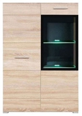 Комод BRW 80x37.5x127.5 см, ЛДСП, стекло, Вушер REG1D1Wm/L