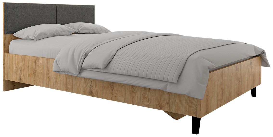 Кровать BRW Брест Грэйс 00031715 120x200см черный/серый/коричневый купить,NaN