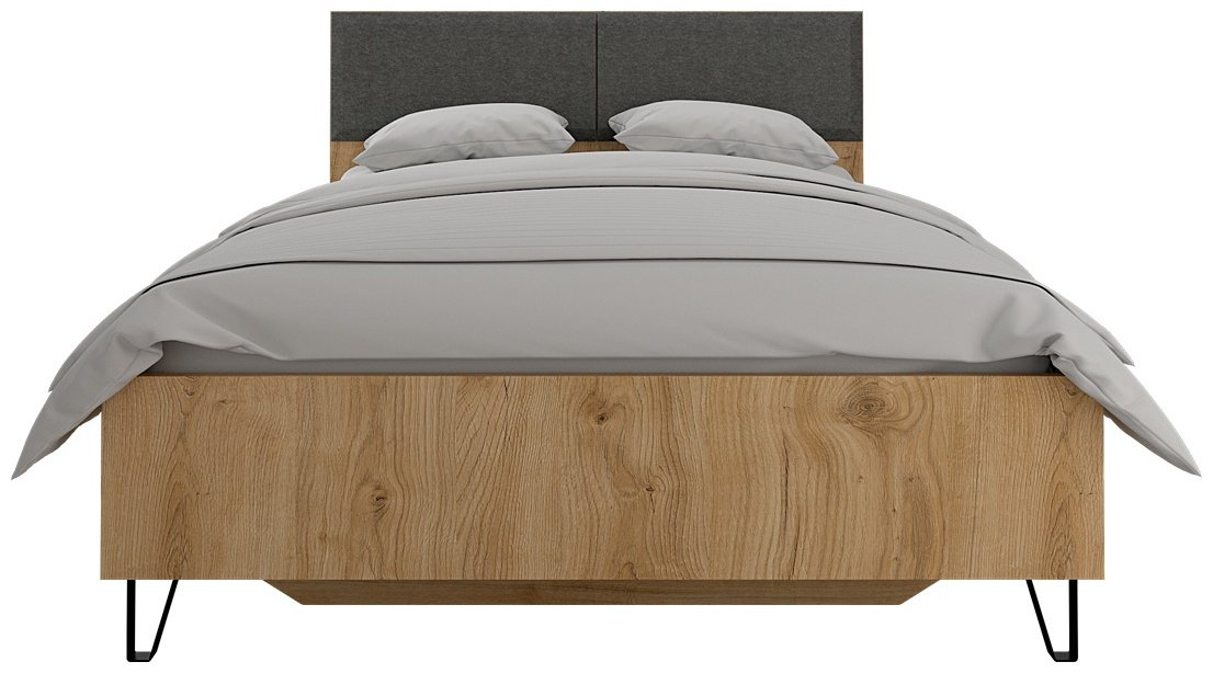 Кровать BRW Брест Грэйс 00031715 120x200см черный/серый/коричневый купить,NaN