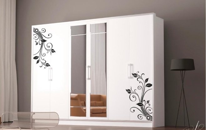 Распашной шкаф Mebel Akbope Беллона, 275x217х53.5 см, белый купить,NaN