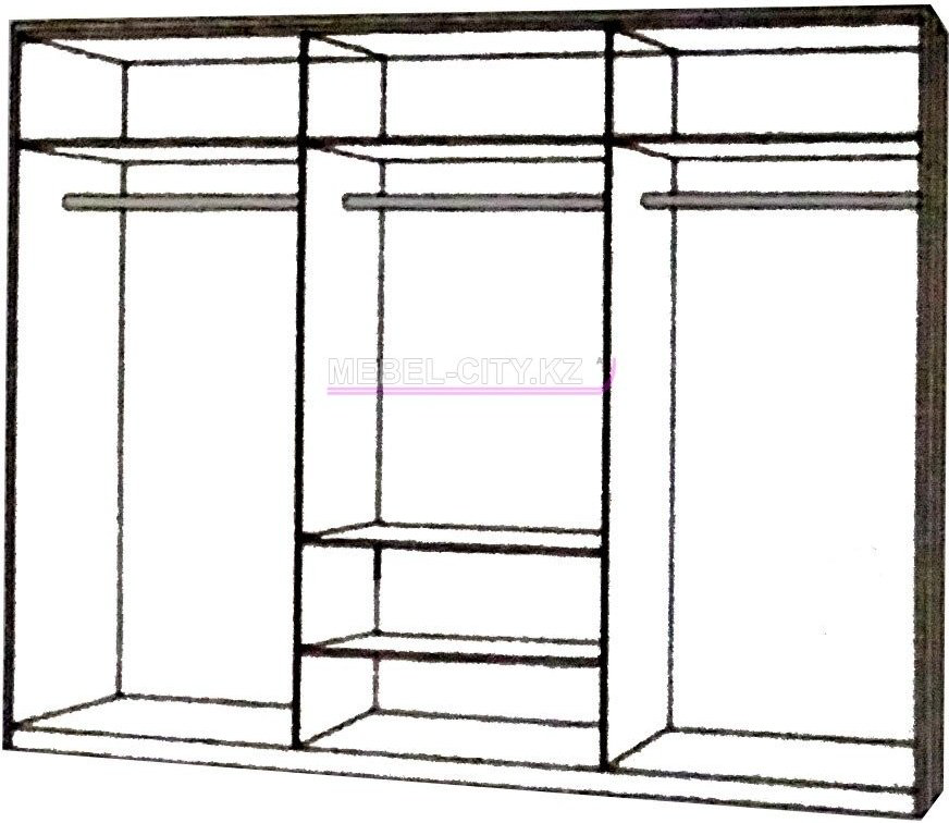 Распашной шкаф Mebel Akbope Беллона, 275x217х53.5 см, белый купить,NaN