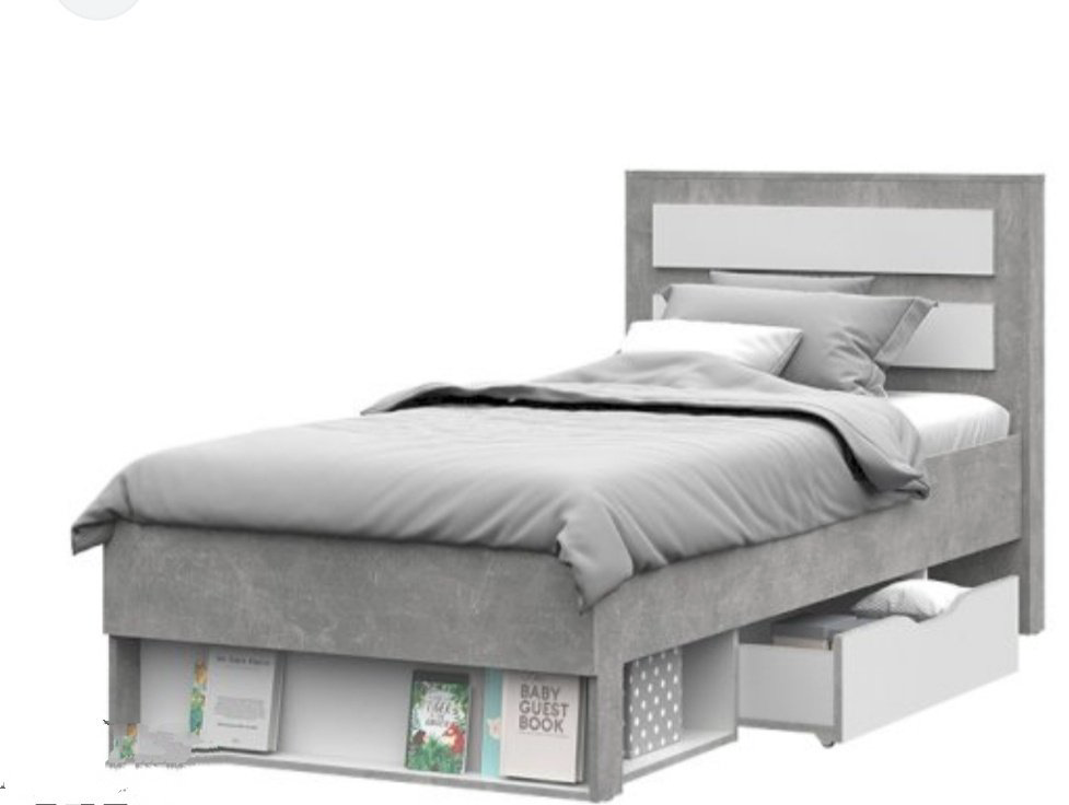 Кровать Стендмебель Денвер КР 01 90x200см серый купить,NaN