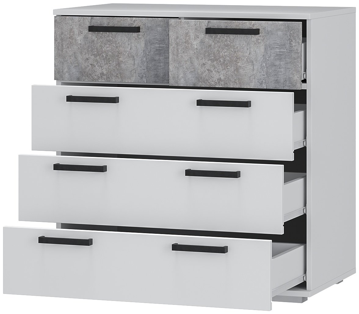 Комод BTS Стандарт, 80x46x82.8 см, белый, серый - ForteMarket Комод BTS Стандарт, 80x46x82.8 см, белый, серый купить,0
