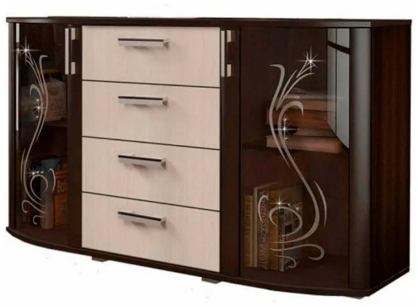 Комод BTS Грация 130x44x77см коричневый купить,NaN