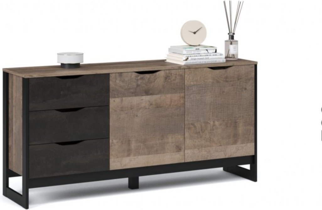 Комод IMPERIAL Стокгольм 2д3ящ Гранж Песочный 161x40x79 см