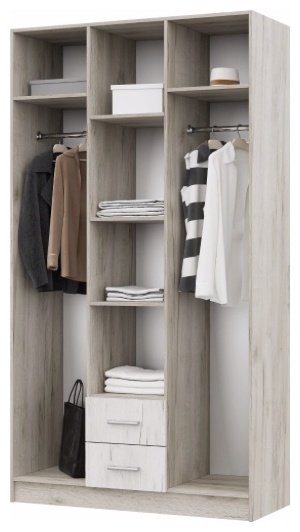 Шкаф Стендмебель Гармония ШК 601 М 120x222х50см серый купить,NaN