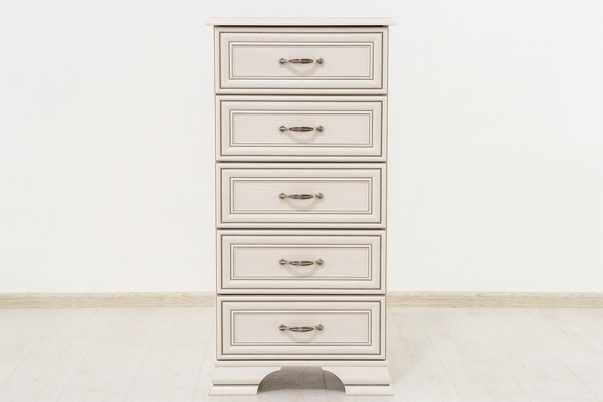 Комод ANREX Тиффани 5S 50, 54x37x109.5 см, белый