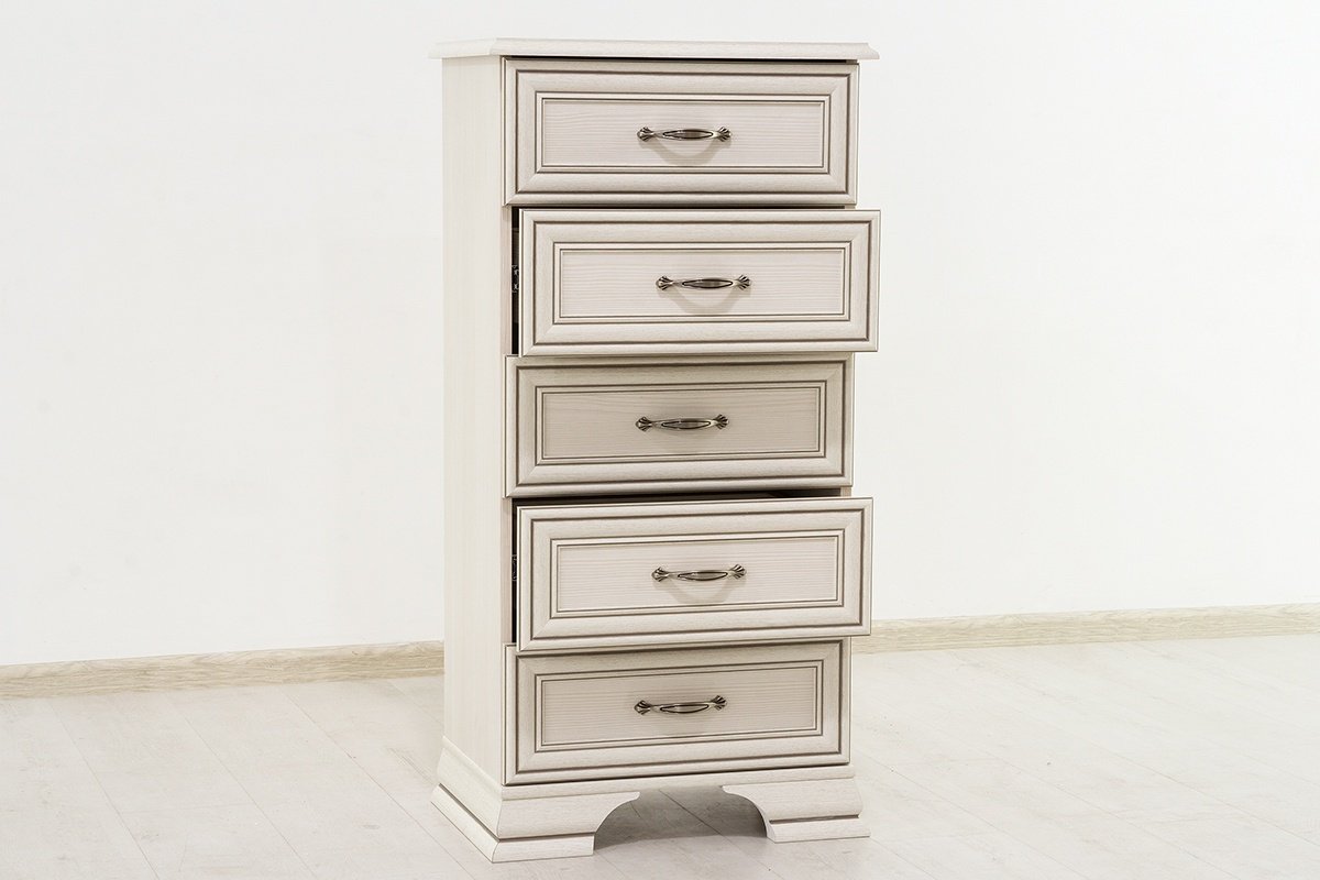 Комод ANREX Тиффани 5S 50, 54x37x109.5 см, белый купить,0