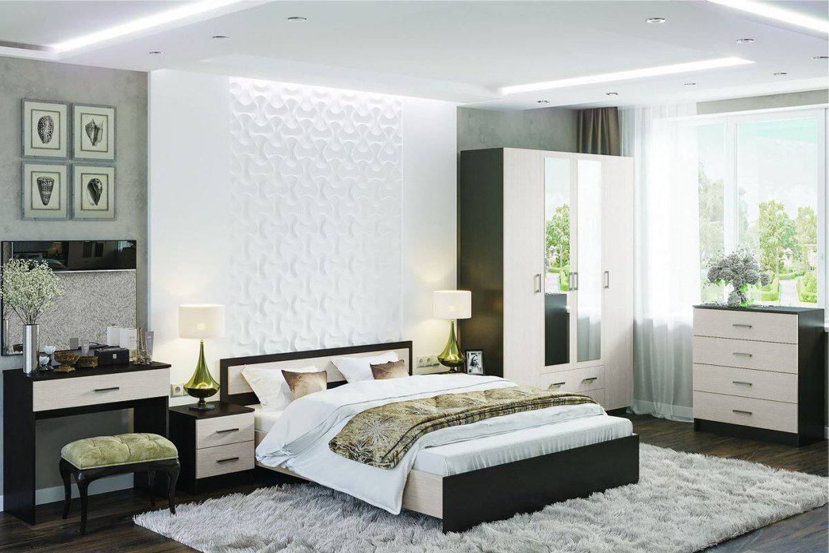 Распашной шкаф Стендмебель Гармония 4Д ШК 602-М, 160x220х50 см, бежевый, темно-коричневый купить,NaN