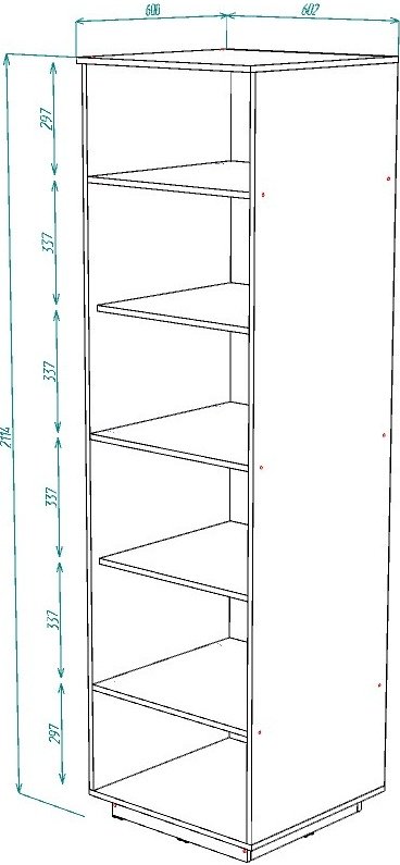 Распашной шкаф Мебель Азии Алиса 1Д, 60.2x211.4х60 см, белый, коричневый купить,0