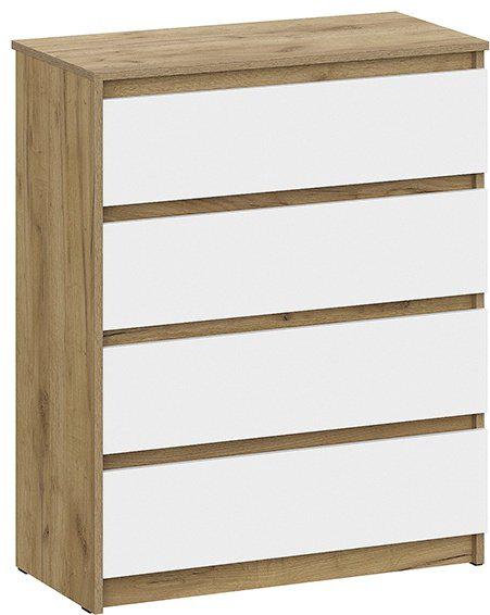 Комод Денвер, Комод 4Я, 80x39x97.8 см, белый, светло-коричневый купить,NaN