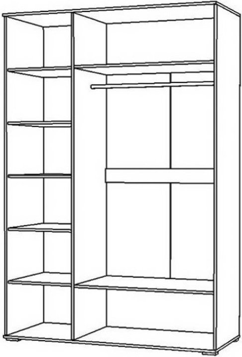 Распашной шкаф LIDER Джульетта, 141.4x222х53.5 см, белый купить,NaN