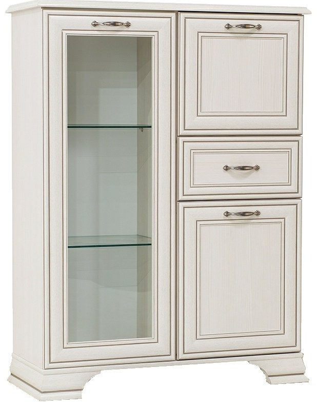 Комод ANREX Тиффани 1V2D1S, 94x37x125.3 см, белый