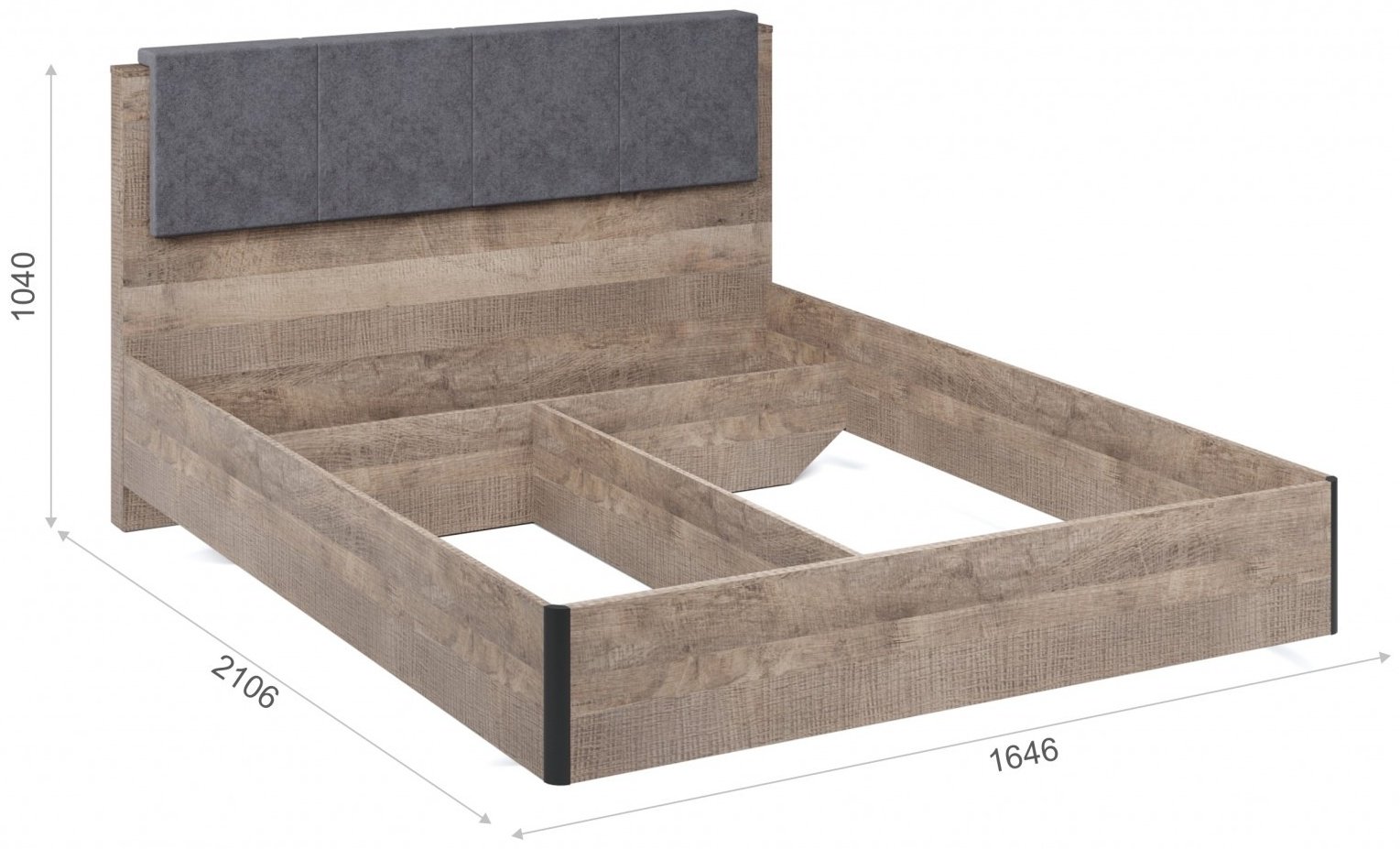 Кровать Imperial Стокгольм 160x200см коричнево-серая купить,NaN