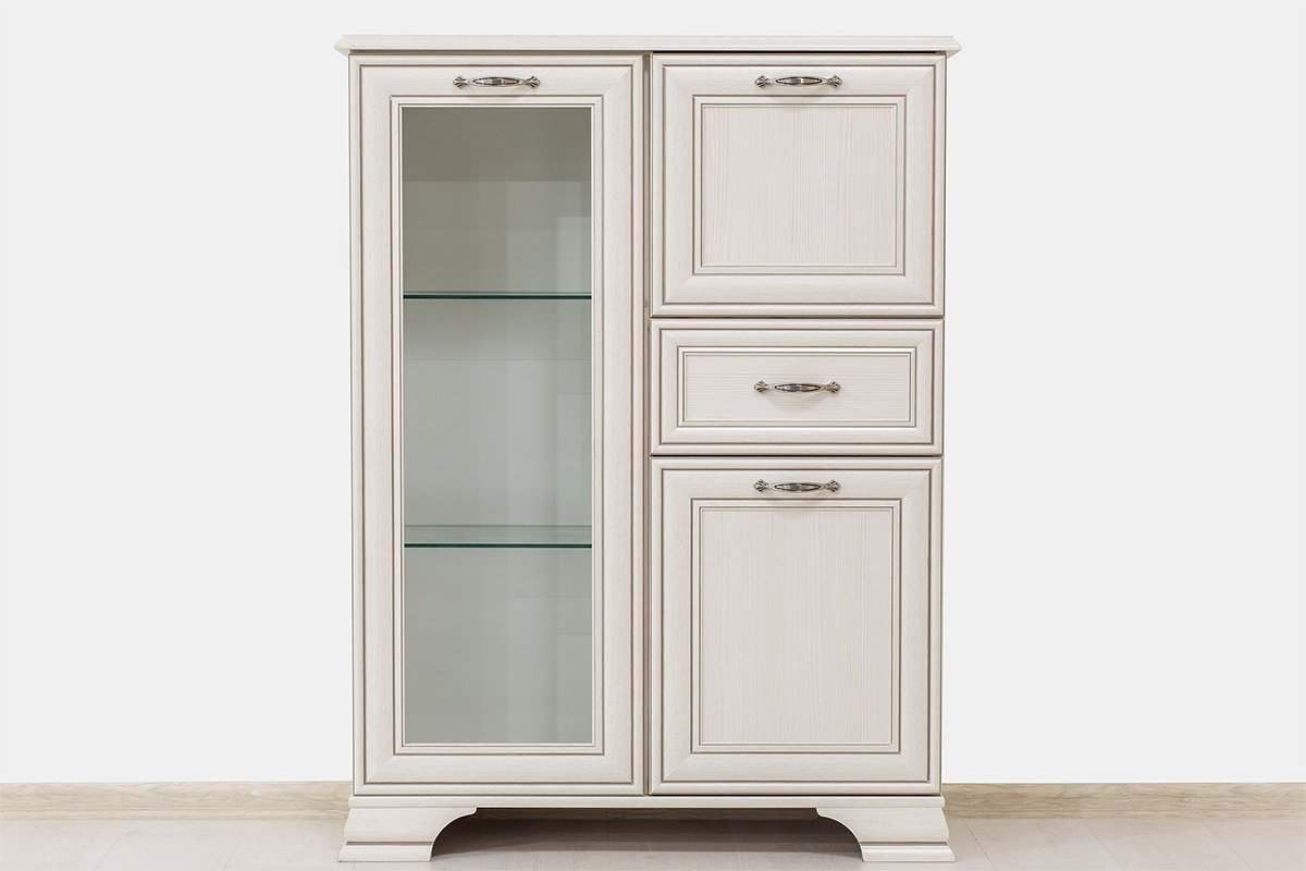 Комод ANREX Тиффани 1V2D1S, 94x37x125.3 см, белый купить,NaN