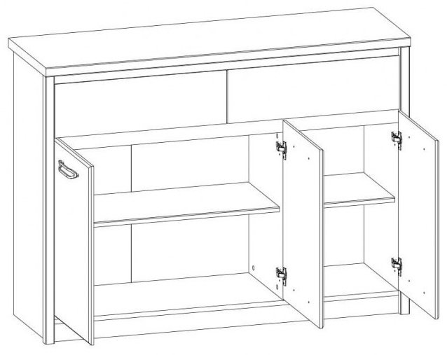 Комод Anrex Джаз 3D2S 127x40.5x95см коричневый купить,NaN