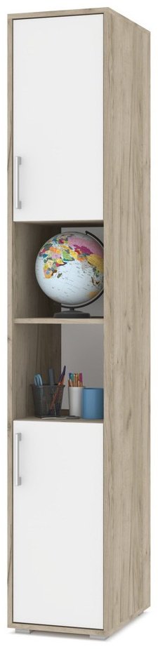 Шкаф-пенал Modern Оливия, 35x204х47 см, светло-коричневый, белый