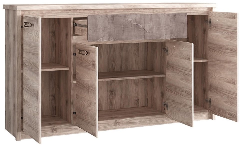 Комод ANREX Джаз 4D1S, 166.5x40.5x95.2 см, коричневый купить,0