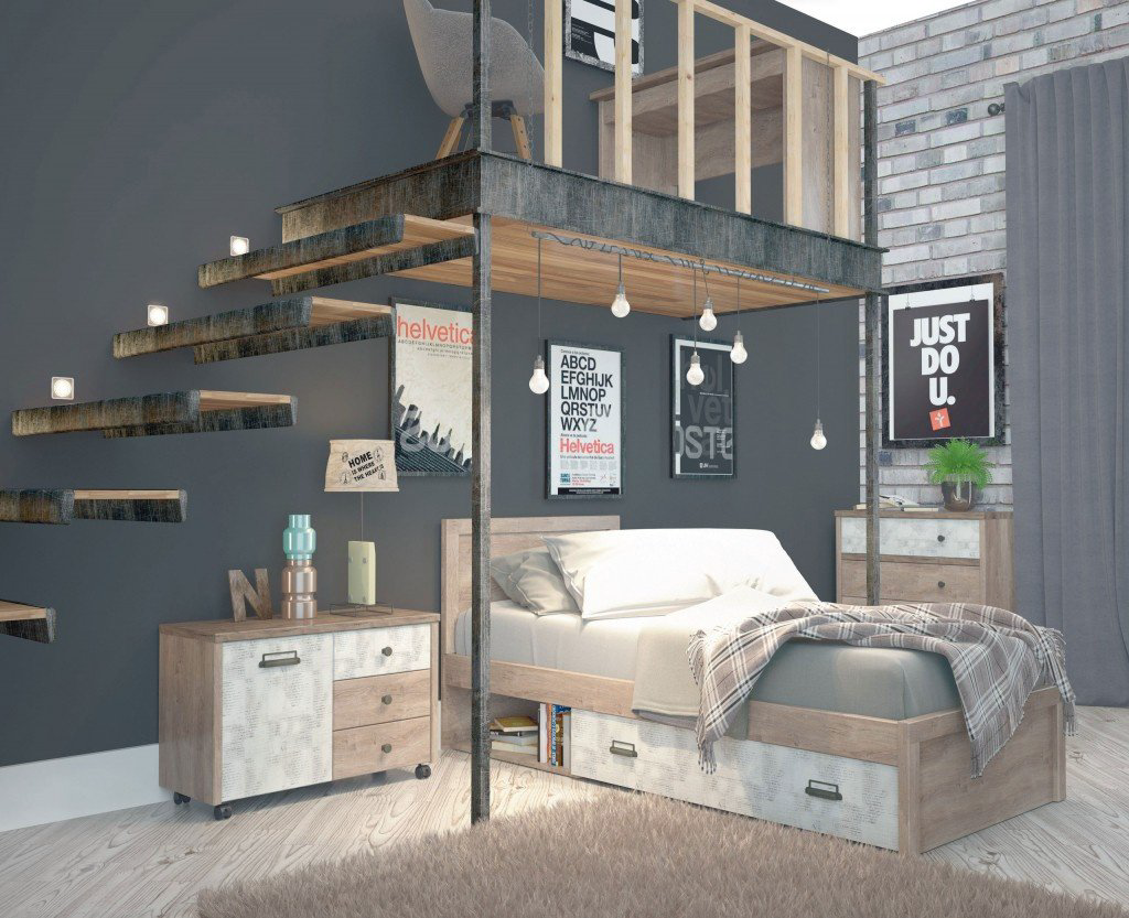 Кровать Анрэкс Дизель 90x200см коричневая купить,NaN