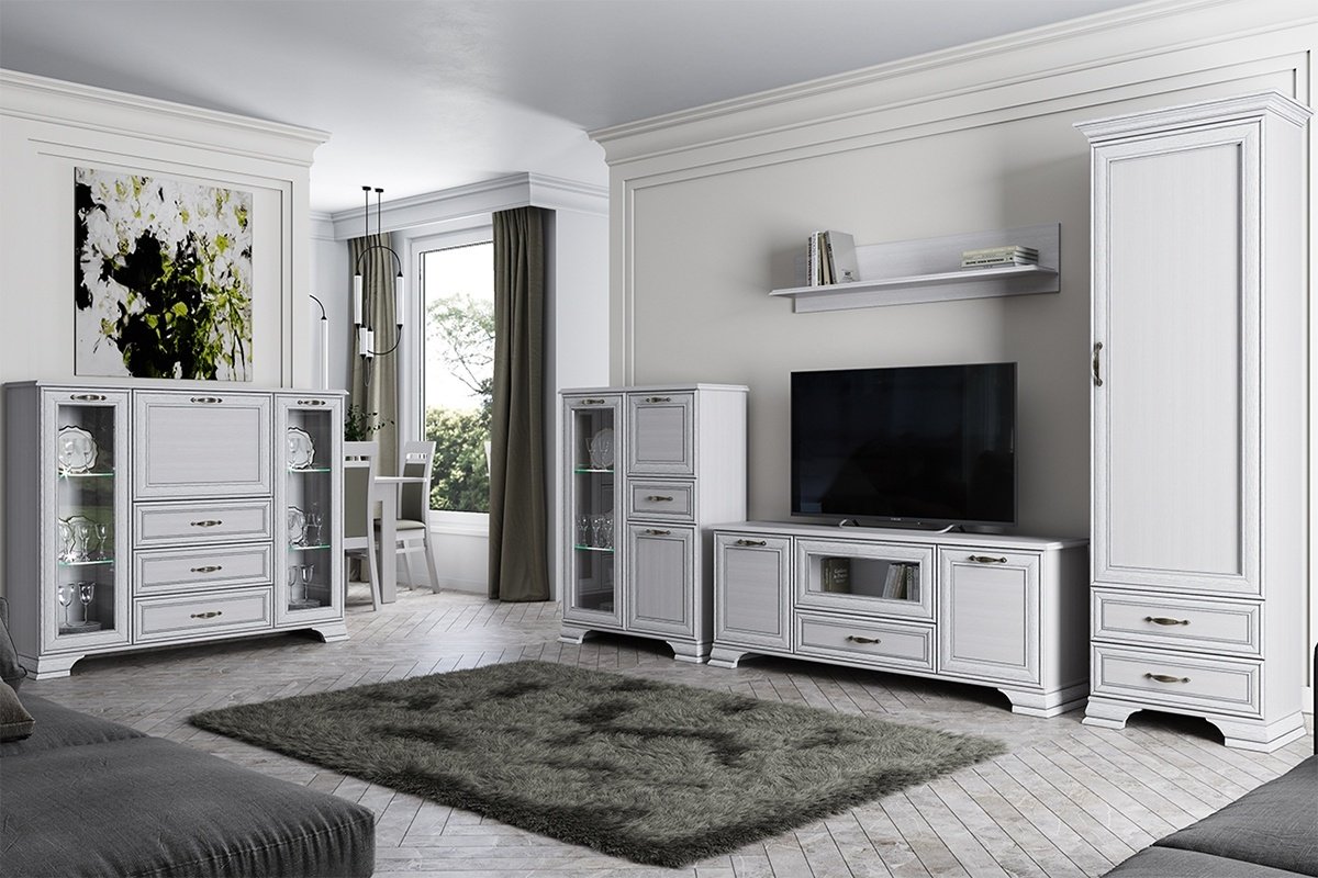 Комод ANREX Тиффани 1V2D1S, 94x37x125.3 см, белый - ForteMarket Комод ANREX Тиффани 1V2D1S, 94x37x125.3 см, белый купить,0