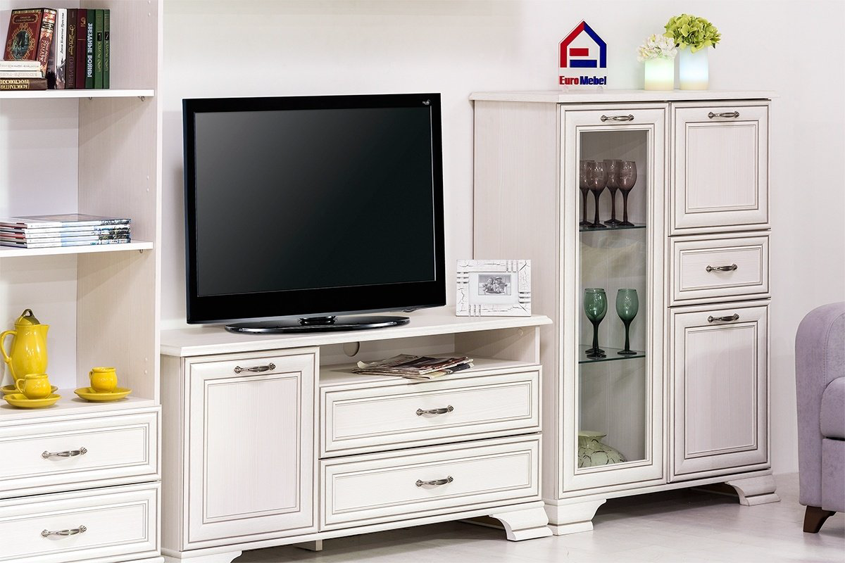 Комод ANREX Тиффани 1V2D1S, 94x37x125.3 см, белый купить,NaN